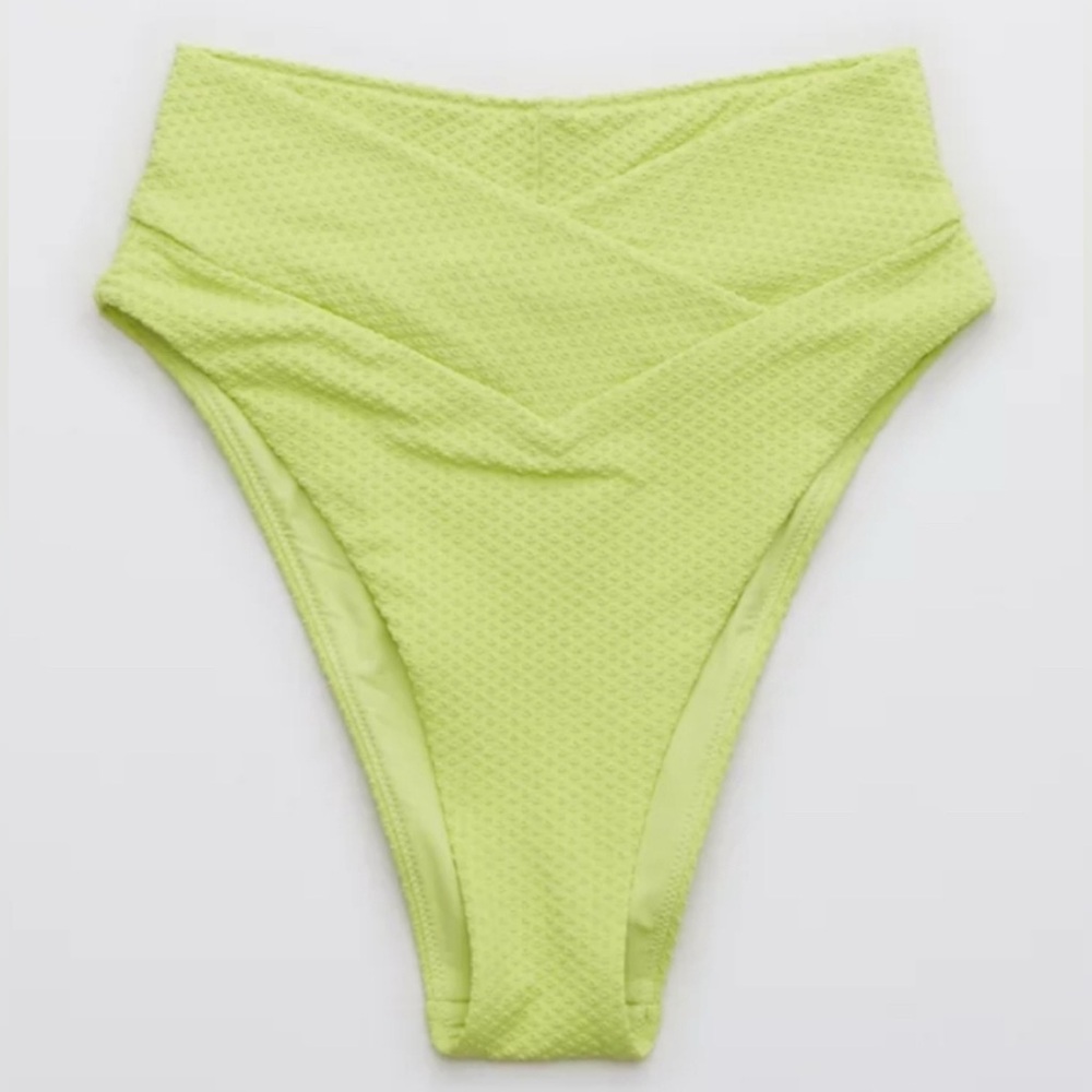 NWT Aerie Jacquard Crossover High Cut Cheeky Bikini Bottom